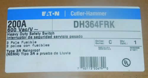 Cutler hammer #dh364frk, 200a, 600v, 3pole, rain tight, fused , nib for sale