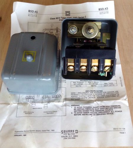 SQUARE D 9013 GHG-2 Pressure Switch, 145-175PSI,