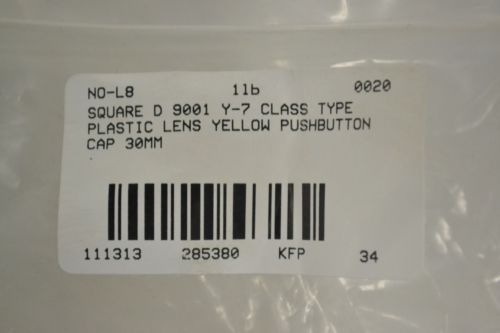 Lot 8 square d class 9001 y-7 plastic yellow cap 30mm pushbutton b285380 for sale