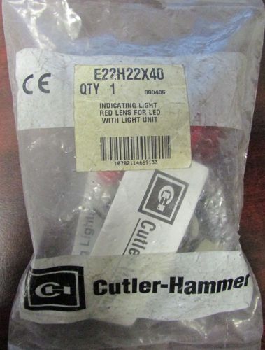 Cutler Hammer Red Pilot Light Indicating E22H22X40