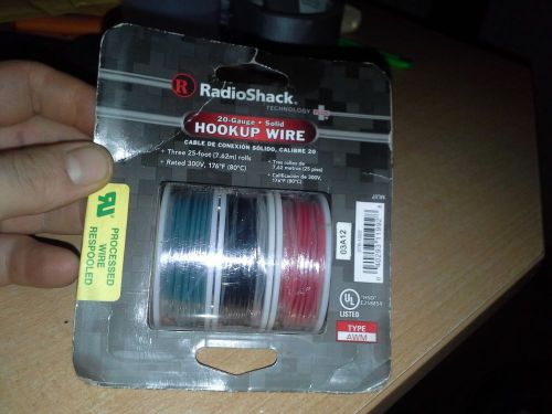 Radio Shack 20-Gauge Hookup Wire 3 25ft Rolls 75ft FREE shipping buy it now