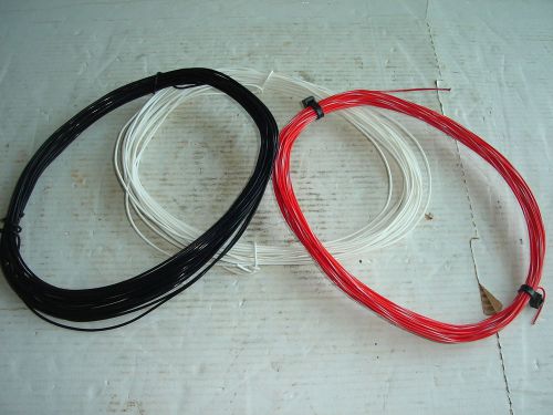 100 feet total stranded copper wire awg 20 3 colors red /wht  white black for sale