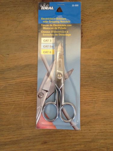 New ideal industries electrician&#039;s scissors with stripping notches 35-088 nr for sale
