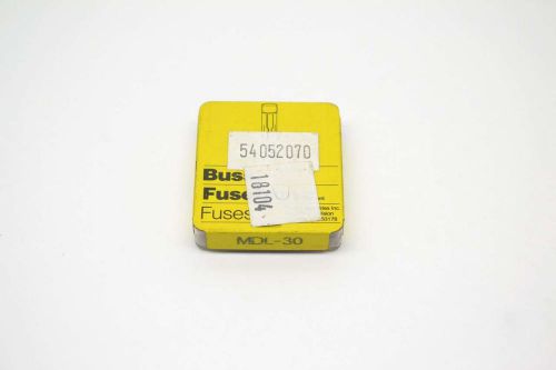 Lot 5 new cooper bussmann mdl-30 slo-blo buss 30a amp 32v cartridge fuse b397676 for sale