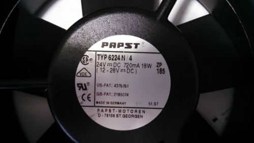 Papst 6224n/4 24v dc 720ma 18w round cooling fan   *brand new*  made in germany for sale