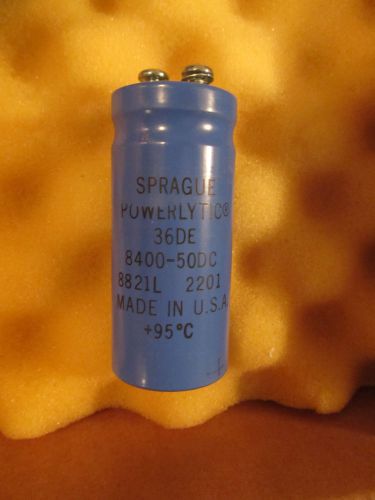 Sprague Powerlytic 36DE 8400UF 50DC Capacitor