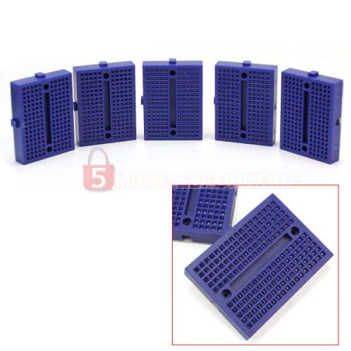 5 pcs 170 points blue breadboard solderless prototype tie-point for arduino for sale