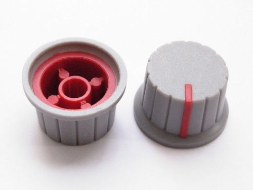 50pcs plastic knobs volume tone control knob 15mmx24mm gray&amp;red for sale