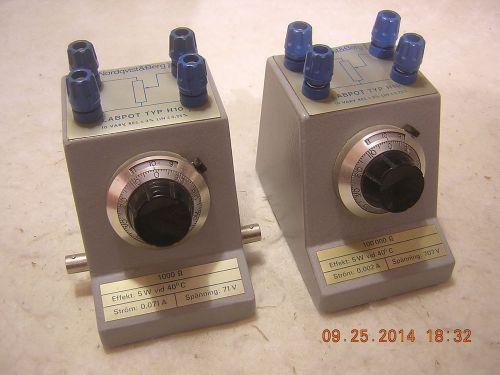 Laboratory potentiometers, 1 kohm &amp;100kohm, nordqvist&amp;berg, labpot h10 for sale