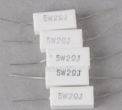 5W 2R Ohm Ceramic Cement Resistor (5 Pieces) IOZ