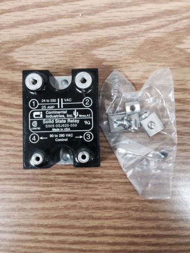 Continental Industries S505-0SJ625-059 25 amp Solid State Relay - BRAND NEW