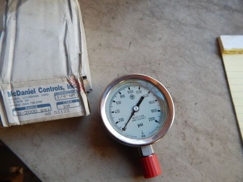 &#034;mcdaniel&#034; glycerin filled pressure guage  2-1/2&#034; x 1/4&#034;npt 0-2000psi for sale