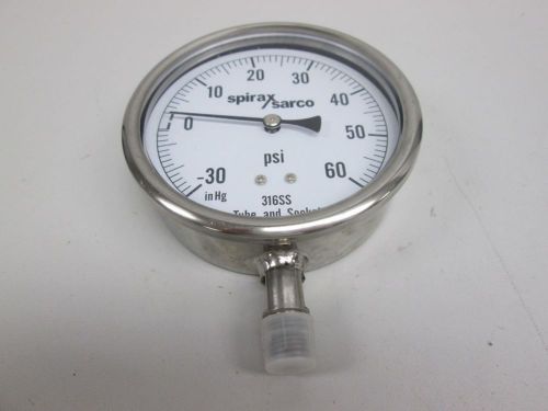 New spirax sarco 72194 stainless pressure -30-60psi 4 in 1/4in npt gauge d258670 for sale