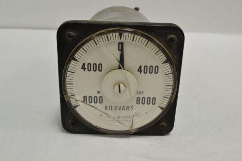 Ge 50-100322fcly1abb varmeter 4 in gauge 0-8000 kilovars in/out meter b217423 for sale