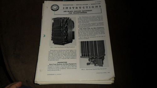 WESTINGHOUSE AIR BLAST COOLING EQUIPMENT FOR TRANSFORMERS   INSTRUCTIONS