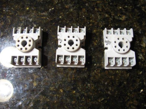 Lot of 3 potter &amp; brumfield 27e122 8 pin base relay socket for sale