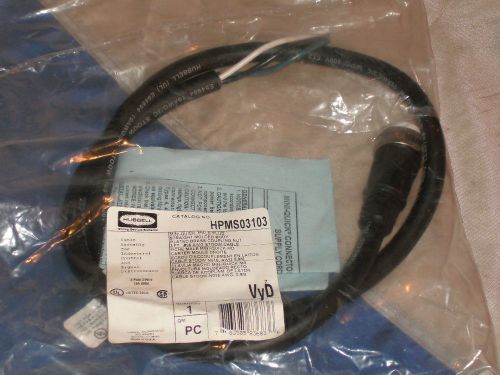 Hubbell hpms03103 mini-quick male plug straight 3 ft. 16 awg stoow cable cordset for sale