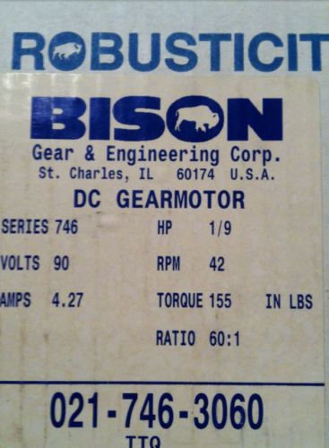 Brand Spanking NEW, SEALED, IN ORIGINAL BOX Bison DC Gear Motor 746 Series