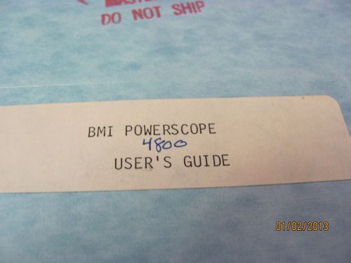 Basic measuring power scope 4800 user&#039;s guide for sale