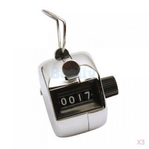 3x handy 4 digits sport match tally counter numbers clicker range 0000 to 9999 for sale
