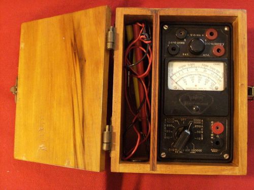 Antique Triplet Wood Box Model 666-H Pocket Ac-DC Volt-Ohm-Milliammeter