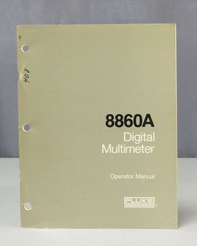 Fluke Digital Multimeter Model 8860A Operator Manual