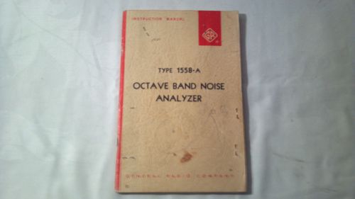 Genrad general radio type 1558-a octave band noise analyzer instruction manual for sale