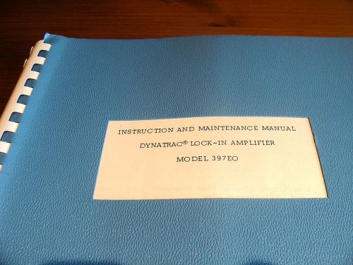 Ithaco 397EO Dynatrac Lock-in Amplifier Instruction and Maintenance Manual