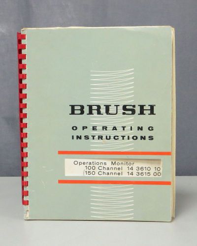 Brush Operations Monitor 100/150 Channel 3610 10, 3615 00 Operating Instructions