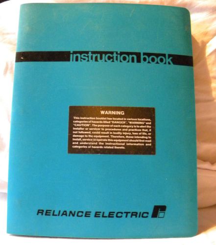 Reliance electric information for 20 hp at lathe instruction manual c-3076-8 for sale