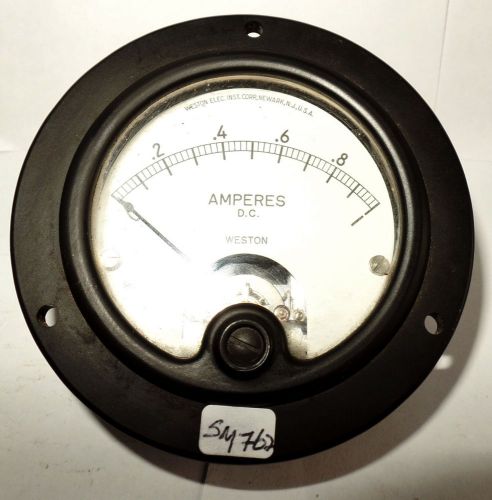 Vintage Weston DC Round Panel Meter Ammeter Amp Meter 0-.1 A or 0-10 Ma