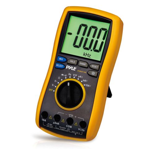New pyle pdmt38 ac dc volt current resistance  range multimeter case leads stand for sale