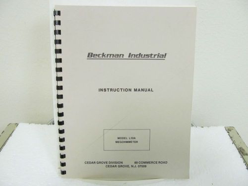 Beckman L10A Megohmmeter Instruction Manual w/schematics