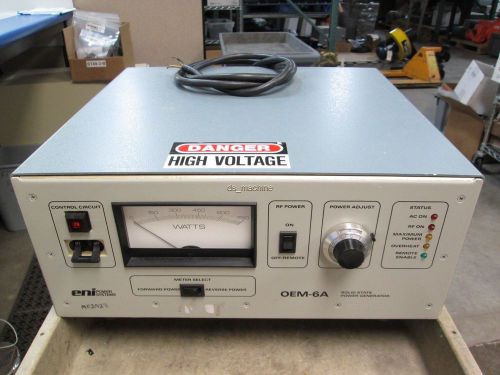 Eni oem-6a solid state rf generator 208vac 750w water cooled 0.8gal/min for sale