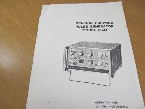 Texas Instruments 6641 Pulse Generator Operation and Maintenance Manual 46187