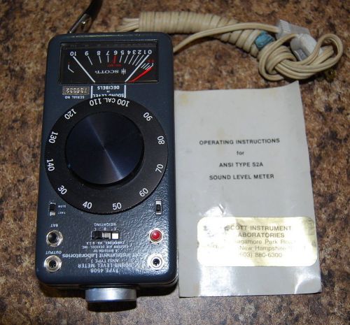 Scott Type 450-B Sound Level Meter With Case &amp; More