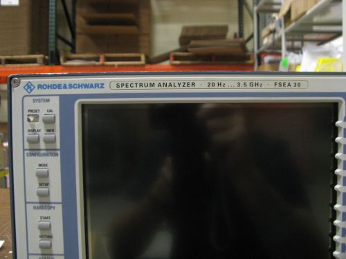 Rohde &amp; schwarz fsea30 20hz to 3.5ghz rf spectrum analyzer, calibrated thru 2015 for sale