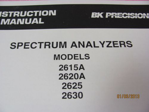 BK PRECISION MODEL 2615A,2620A,2625, 2630: Instruction Manual