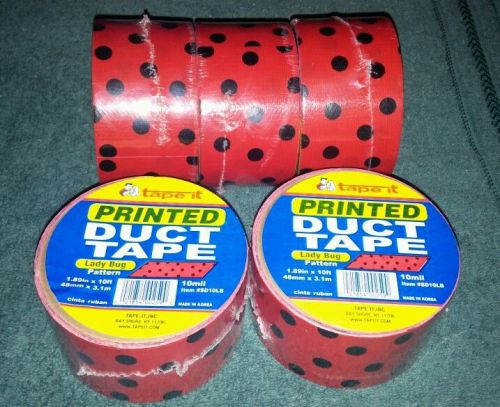 Lot of 5 Tape it Lady Bug Duct Tape free ship