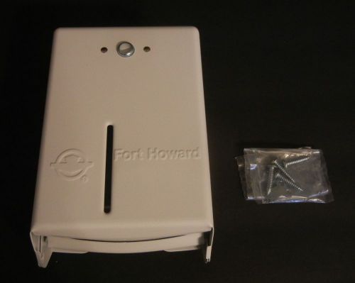 Fort Howard Vintage White Metal Industrial Toilet Tissue Paper Dispenser w/ Key