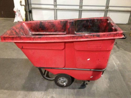 Rubbermaid 1/2 cubic yd red trash tilt cart model 1305 standard duty 750 lb