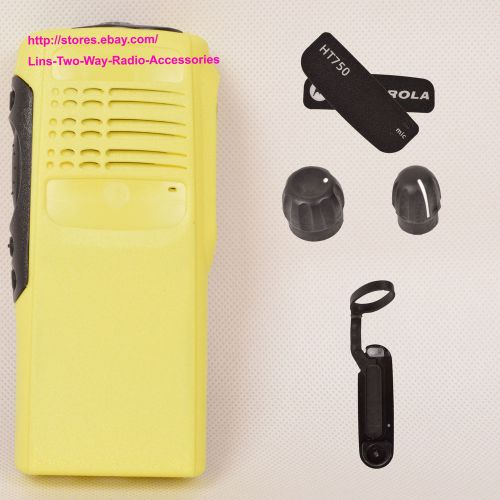 Yellow replacement housing case for Motorola HT750 (Ribbon Cable+Speaker+mic)