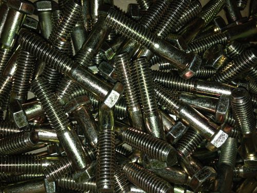 100 qty. hex head (3/8in x 2in) construction grade 8 bolts steel yellow zinc for sale