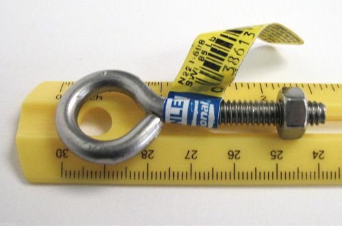 Stanley stainless steel eye bolt 1/4&#034; x 2 1/2&#034; &amp; nuts 10 pcs. usa new freeship for sale