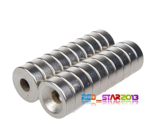 10pc super strong round block magnets rare earth permanent 12mmx4mm hole 4mm for sale