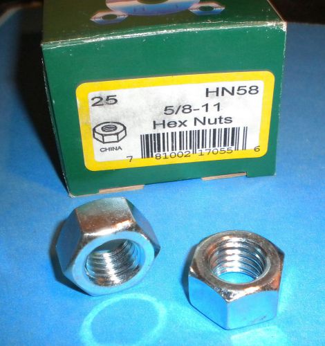 5/8&#034;-11 HEX NUTS L H DOTTIE HN58 4 BOXES OF 25 NEW