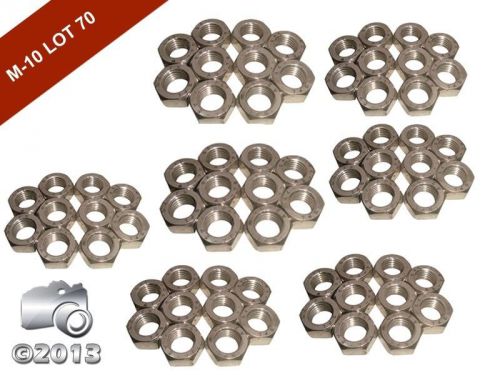 (70 UNITS) A2 STAINLESS STEEL BRAND NEW-DIN 934 HEXAGON M 10 HEX FULL NUTS