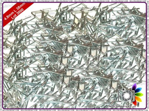 Lot of 3000 - effective open dome aluminum blind pop rivets - 4.8 x 38 mm sized for sale