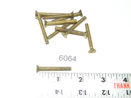 10-24 x 1 1/2 slotted flat head solid brass machine screws vintage qty 10 for sale
