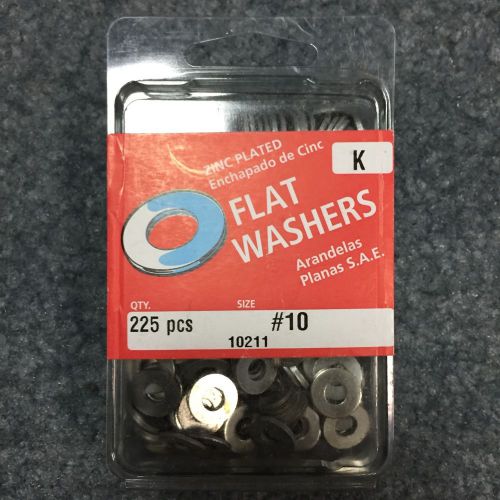 Flat S.A.E Washers  Zinc Plated 225 pcs  size #10